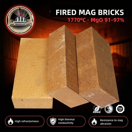 Fired Mag Bricks: 91–97% MgO สำหรับเตาความร้อนสูง